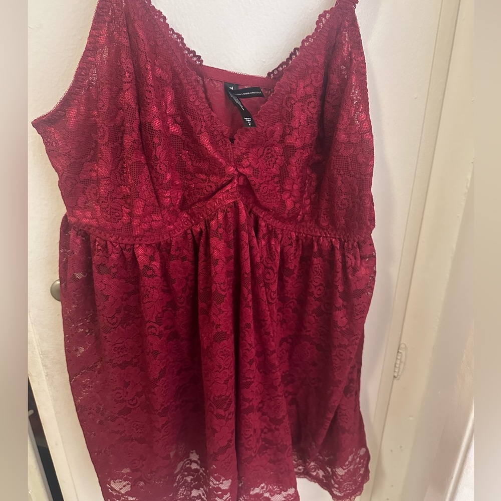 Torrid Curve Plush Red Lace Babydoll 2X NWOT